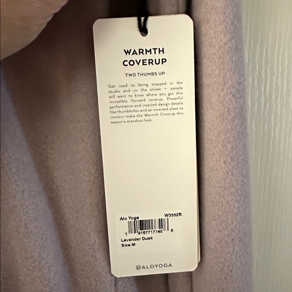 SUPER RARE!🦄 BNWT ALO Yoga Warmth Coverup M Lavender Dusk - Picture 8 of 8